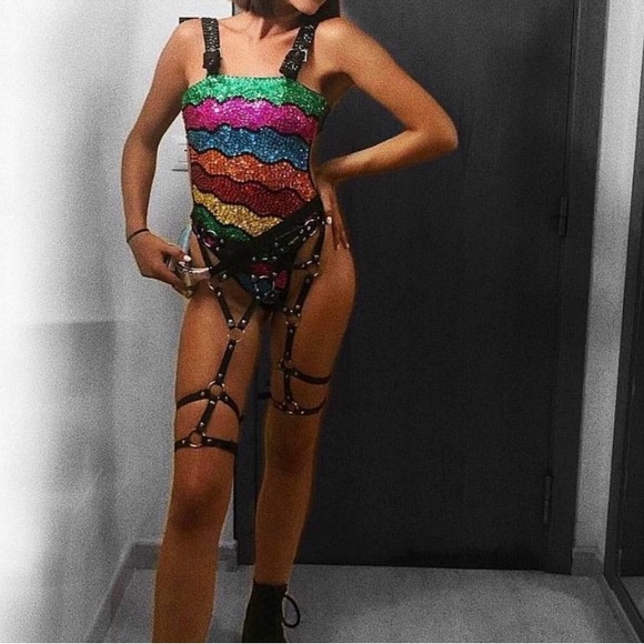 Easy Tiger Sequin Rainbow Bodysuit - Picture 2 of 4